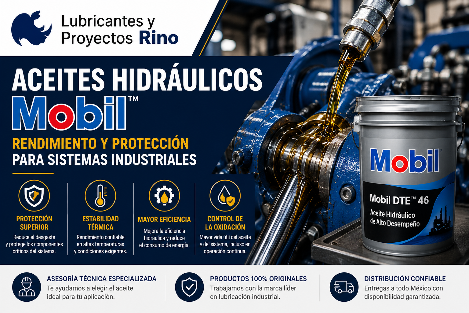 Aceites Hidráulicos Mobil: Rendimiento y Protección para Sistemas Industriales